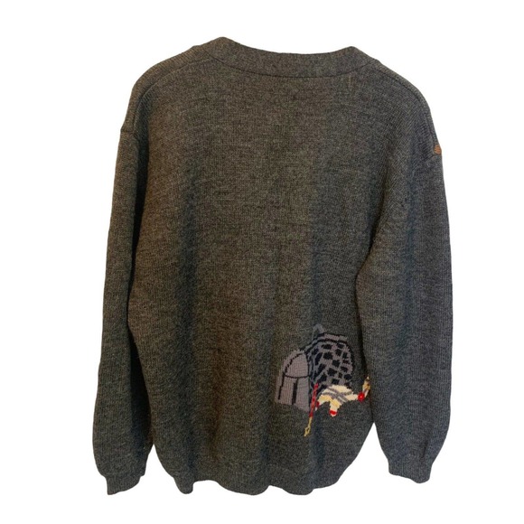 Susan Bristol VTG 1993 Hand Embroidered Wool Christmas Cardigan Sweater Womens L - Picture 5 of 12